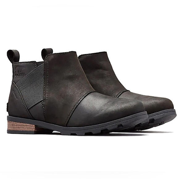 Sorel Shoes - Sorel Emelie Boot Womens Size 7 Chelsea Waterproof Black Slip On Leather